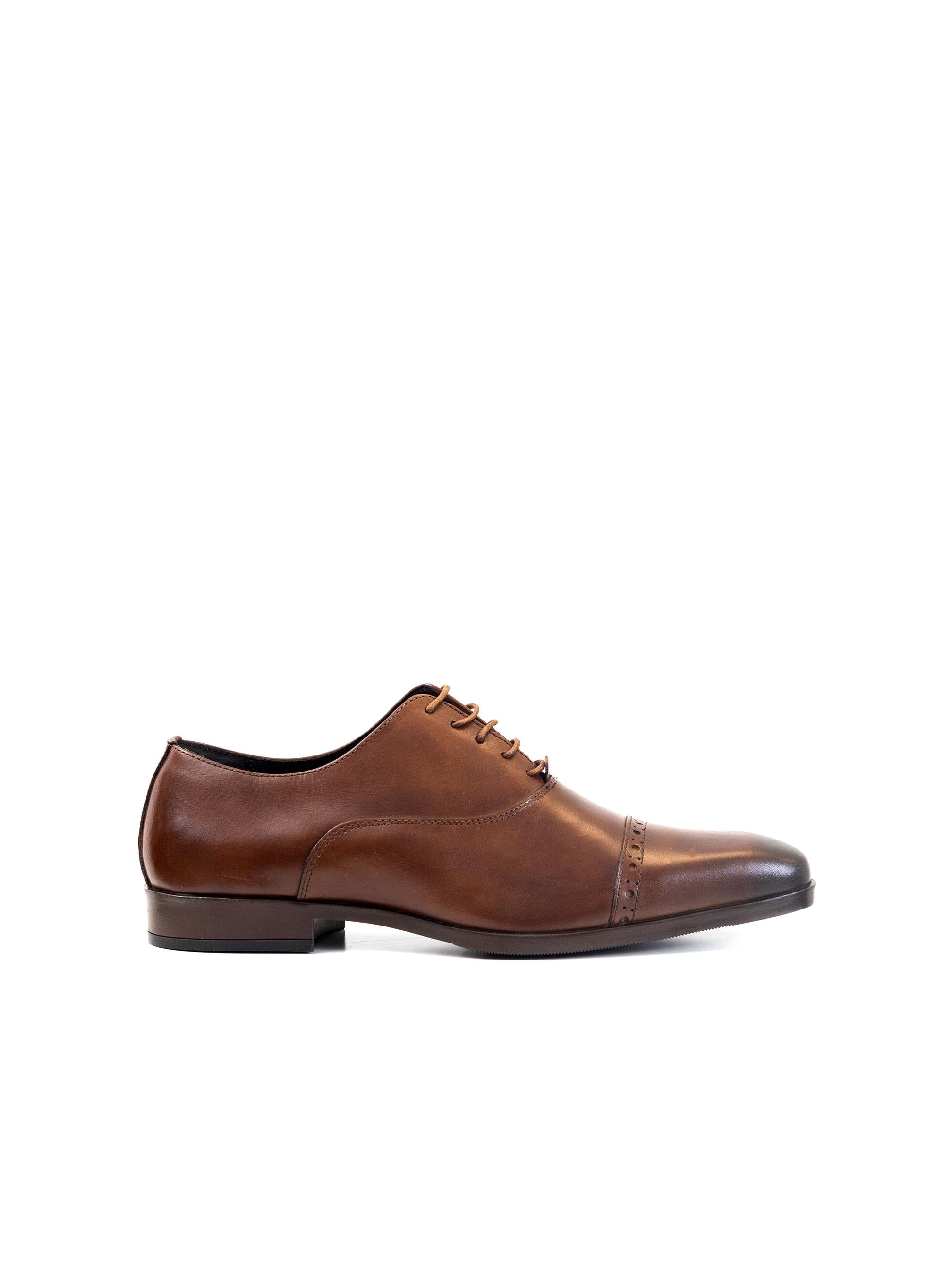 ZAPATO OXFORD QUARTER BROGUE MARRÓN – PuroEGO - Main Image