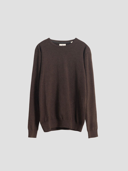 JERSEY ALGODÓN CUELLO REDONDO CHOCOLATE