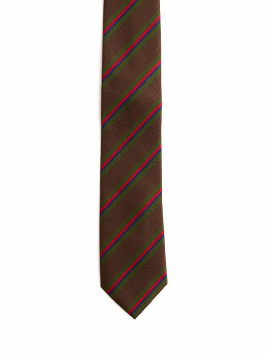 Brown regimental tie