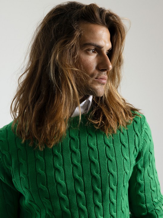 GREEN CABLE KNIT JUMPER PuroEGO