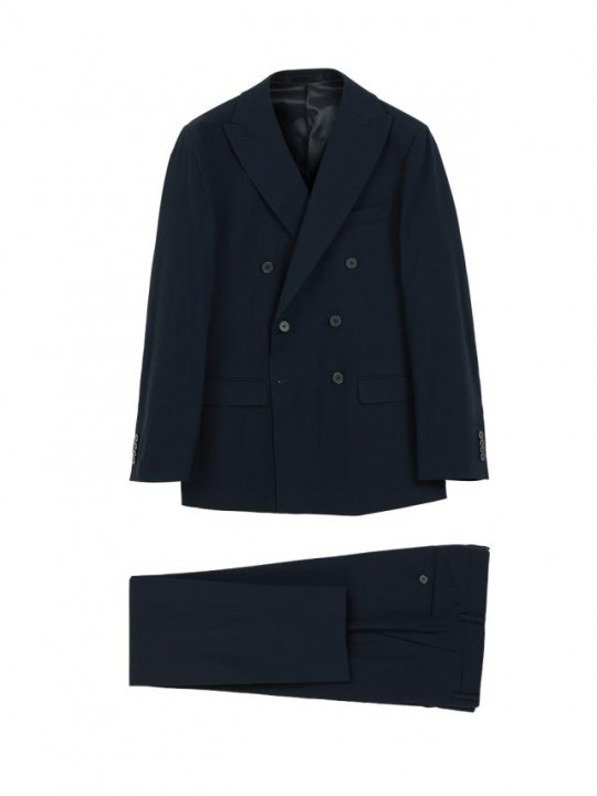 NAVY PRICE OF WALES DOUBLE BREASTED SUIT PuroEGO