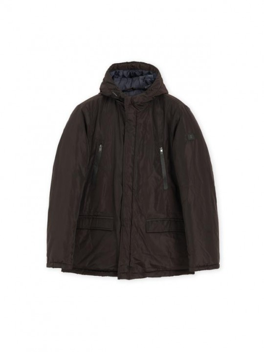 BROWN TECHNICAL PARKA WITH ZIPPERS PuroEGO