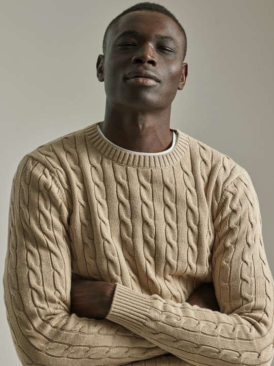 PuroEGO THRUSH BEIGE CABLE KNIT JUMPER