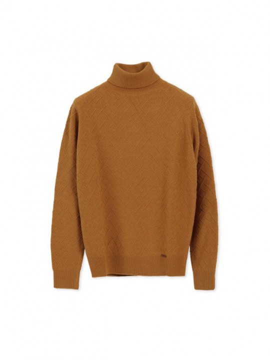 MUSTARD CABLE KNIT TURTLENECK SWEATER PuroEGO