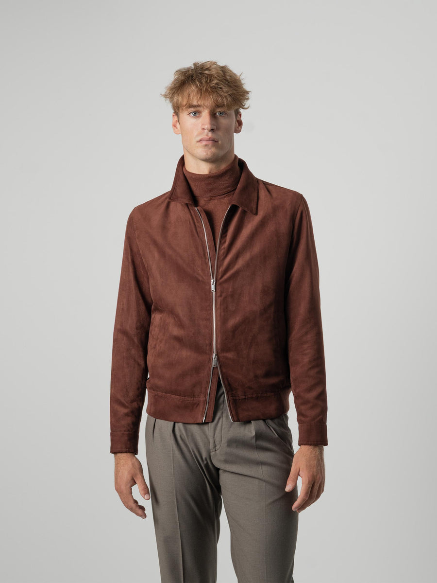 CAZADORA EFECTO SUEDE MARRÓN