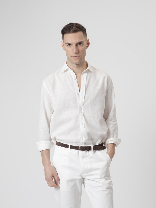 WHITE LINEN SHIRT