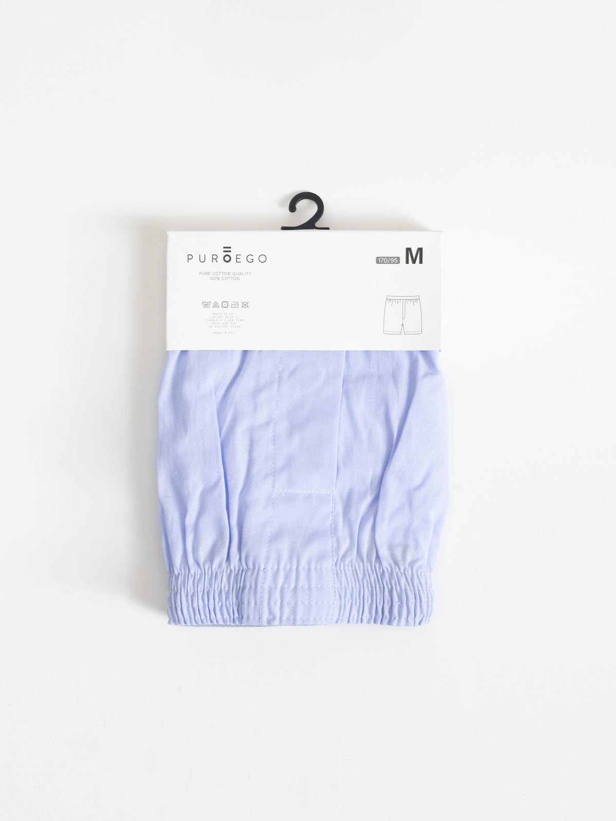 BOXER DE TELA ALGODON AZUL CELESTE