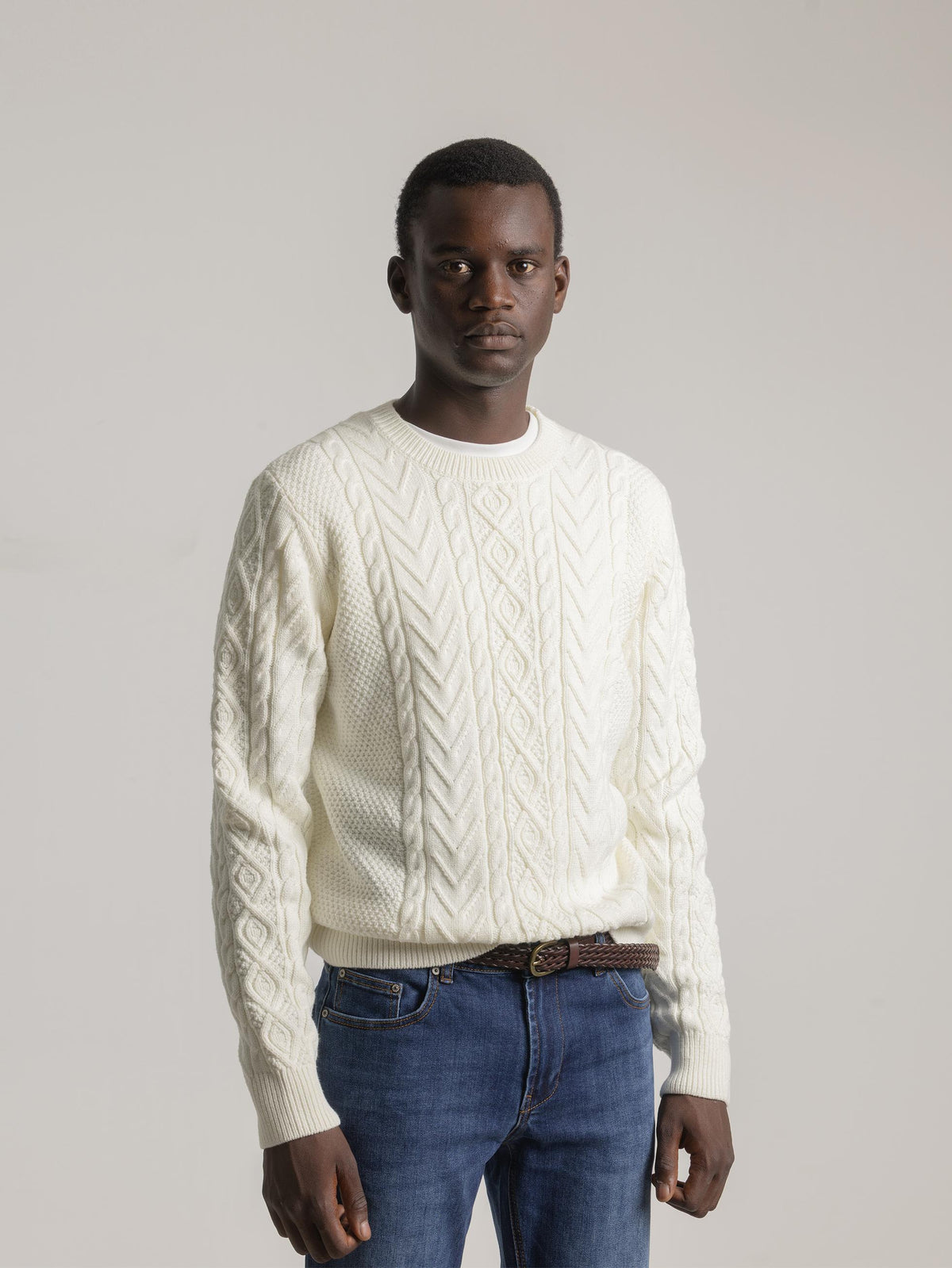 ECRU JACQUARD SWEATER