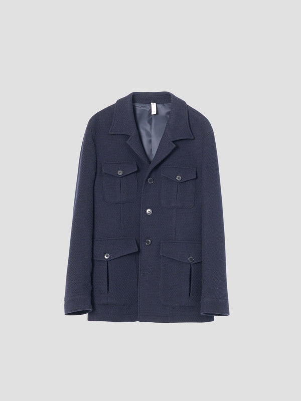 NAVY WOOL FIELD JACKET