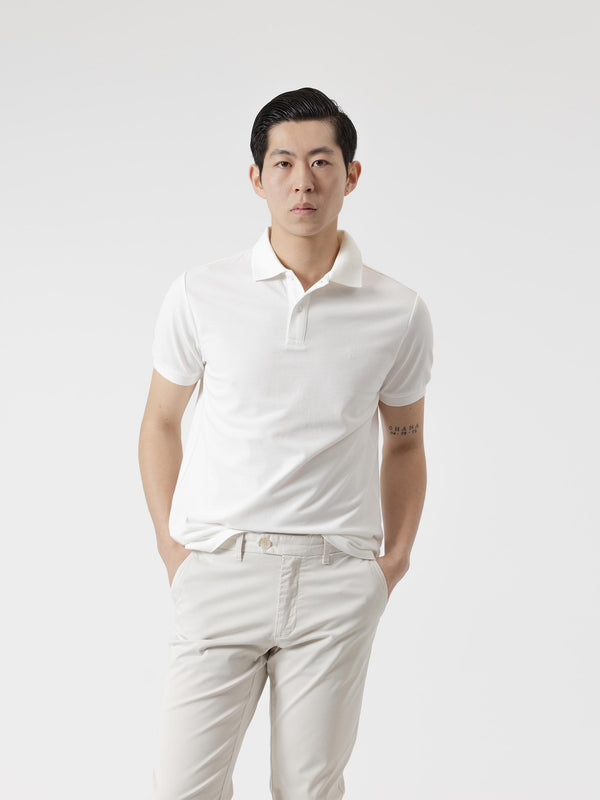 POLO BÁSICO PIQUÉ BLANCO