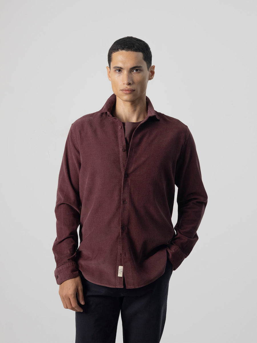 CAMISA MICROPANA BURDEOS
