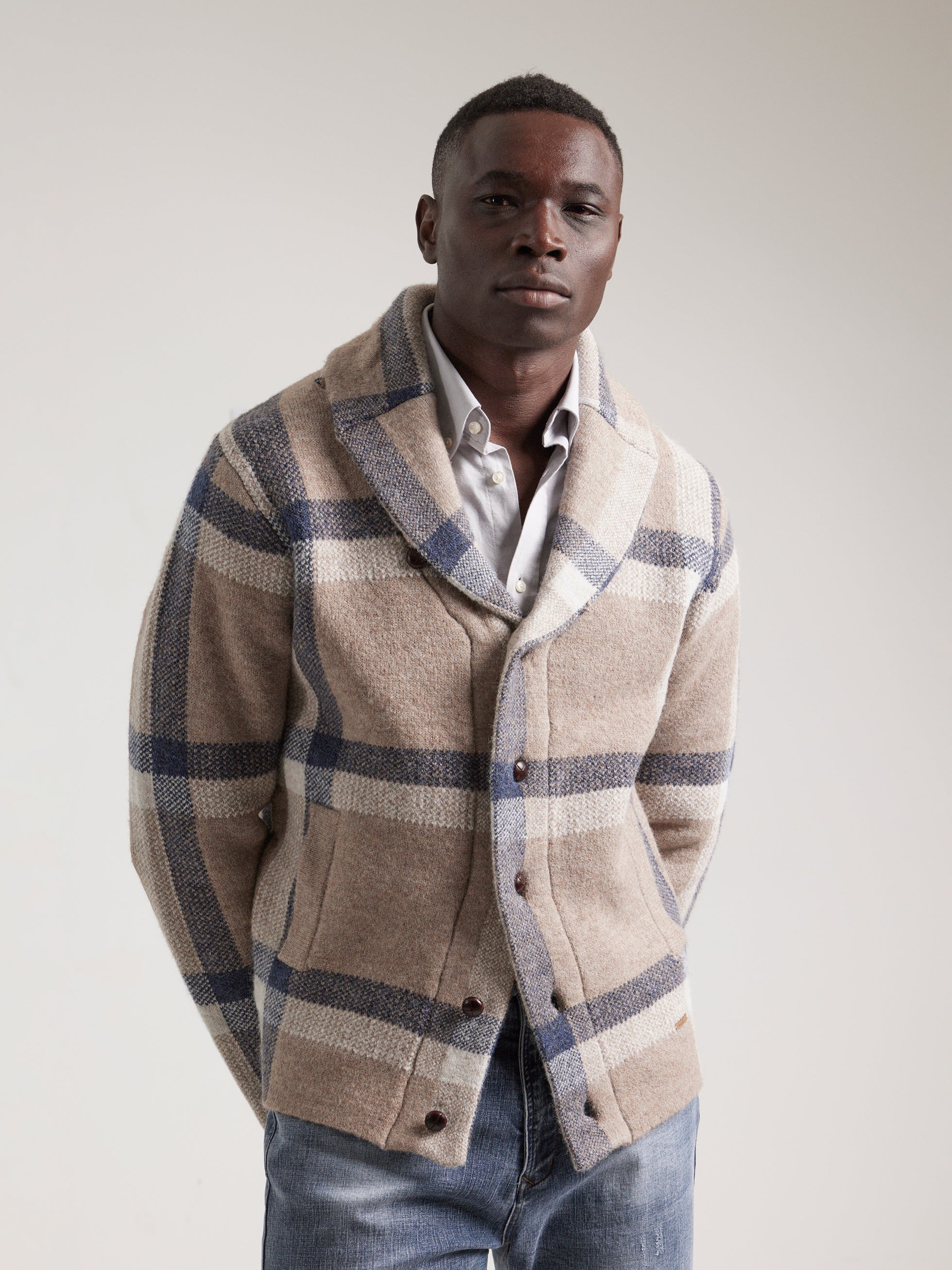 TOASTED TARTAN SHAWL COLLAR JACKET – PuroEGO
