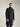 BLACK WIDE LAPEL WOOL CROSSOVER COAT