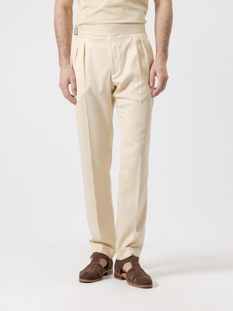 PANTALÓN GURKHA LINO VAINILLA