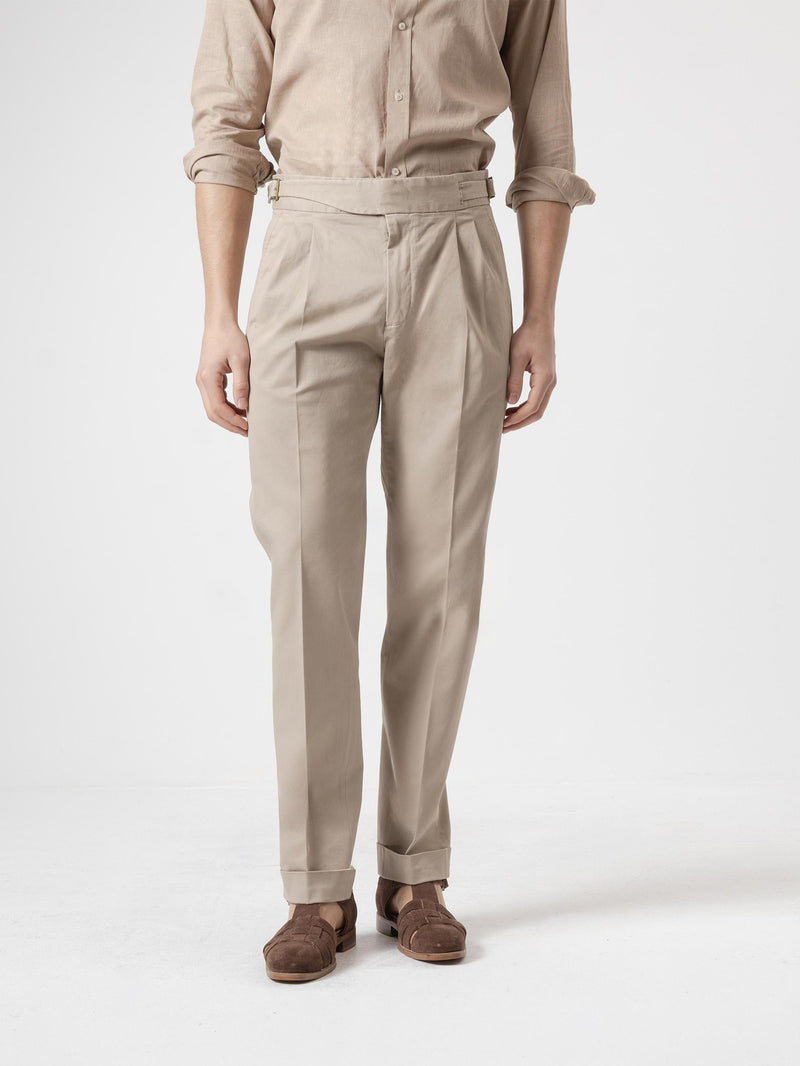 PANTALÓN GURKHA ALGODÓN MARRÓN CLARO