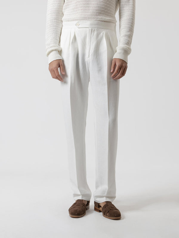 PANTALÓN LINO RELAXED FIT BLANCO