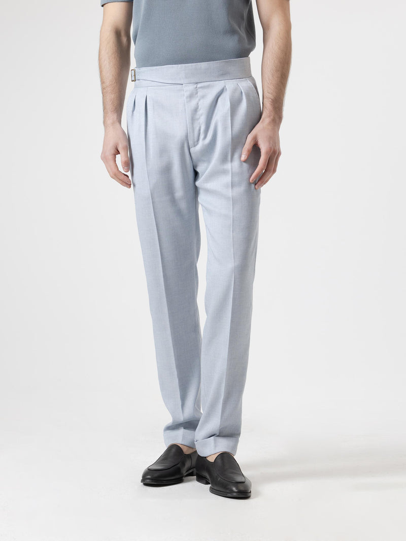 PANTALÓN GURKHA LINO CELESTE