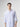 BLUE MAO COLLAR LINEN SHIRT