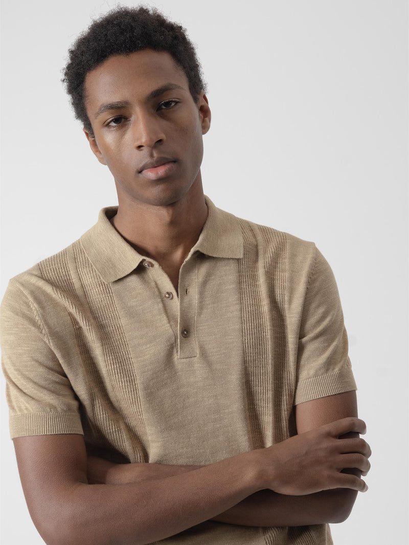 POLO PUNTO JACQUARD TOSTADO
