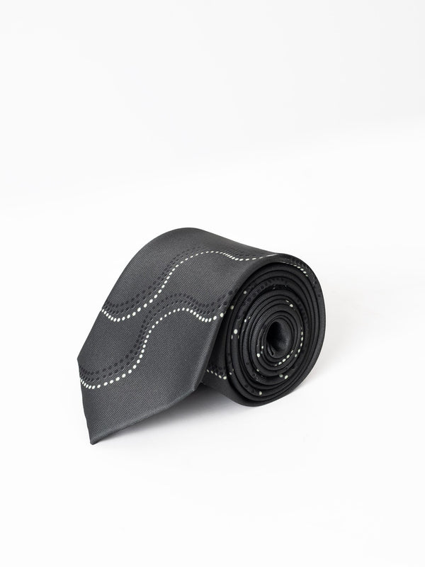 CORBATA ONDAS GRIS OSCURO