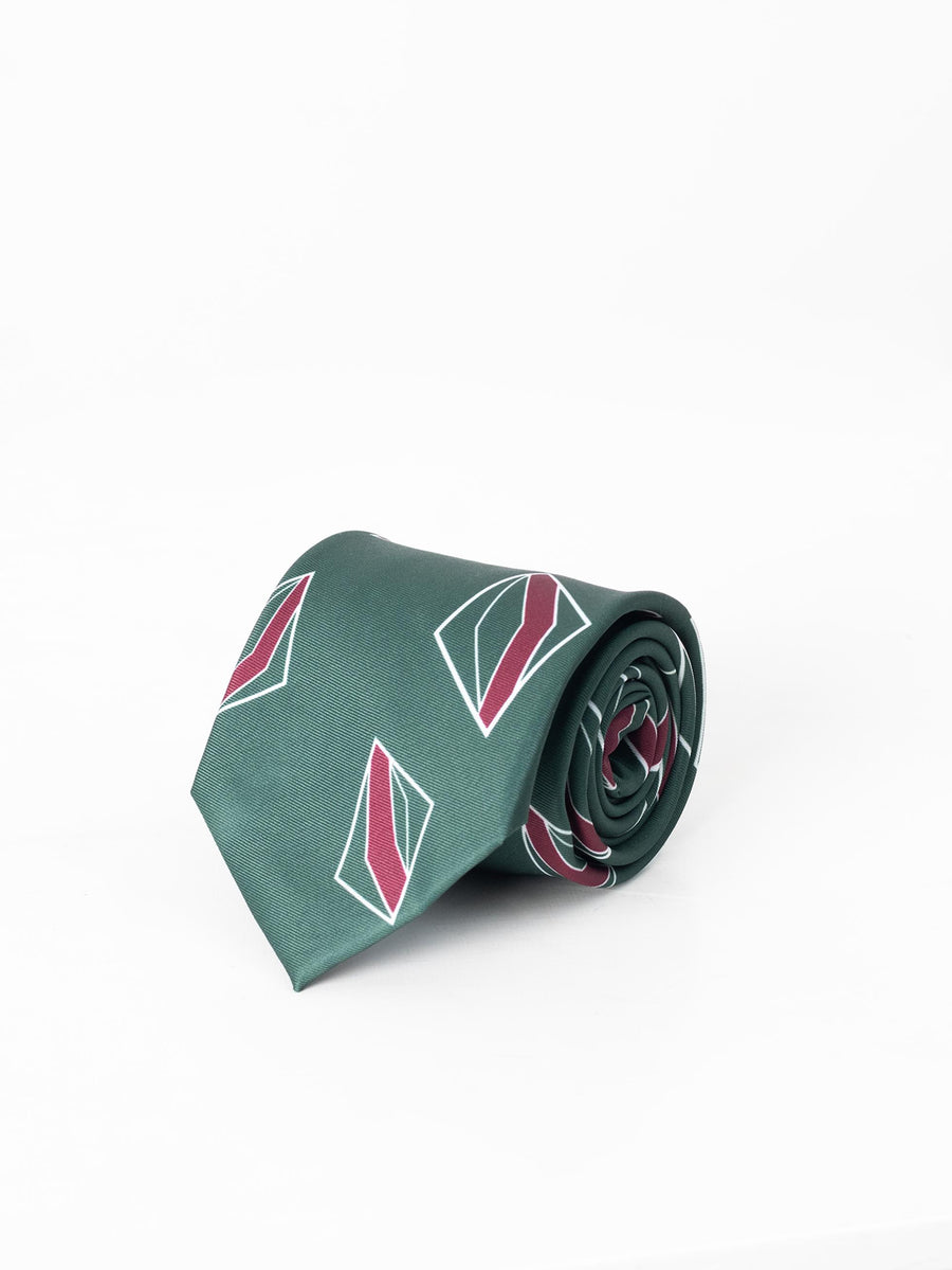 GREEN GEOMETRIC DIAMOND TIE