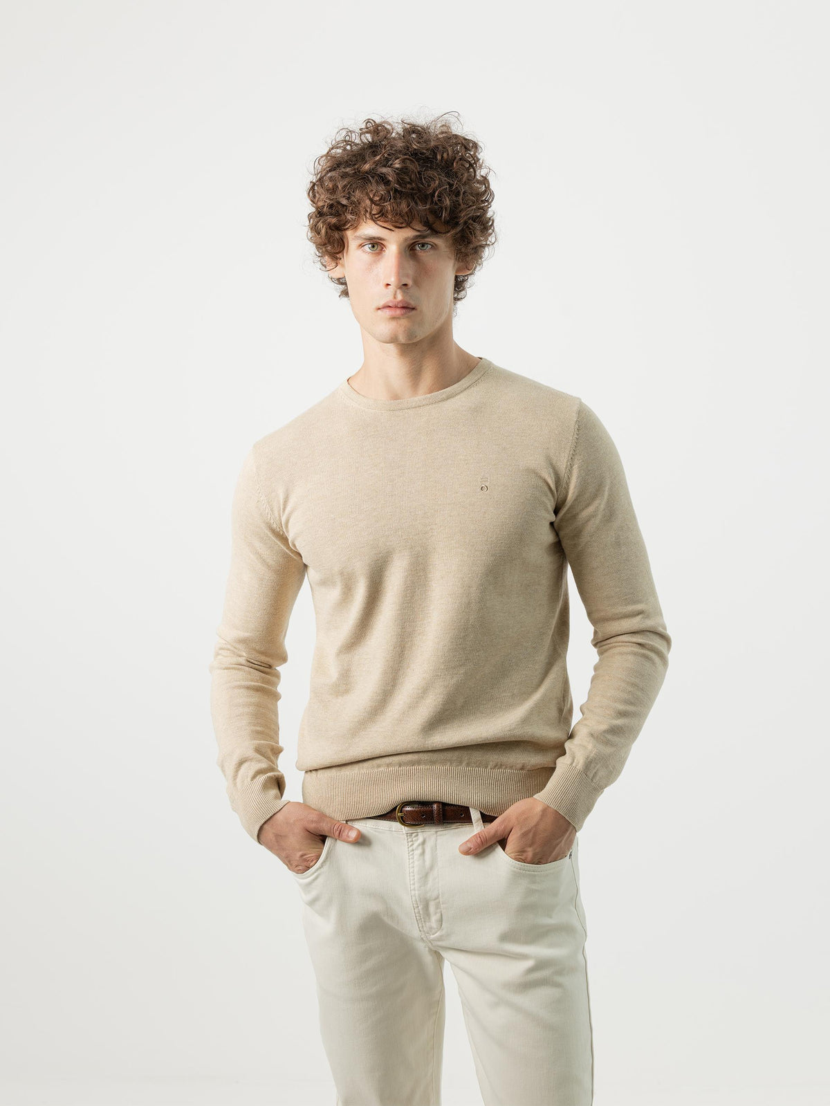 JERSEY CUELLO REDONDO BEIGE