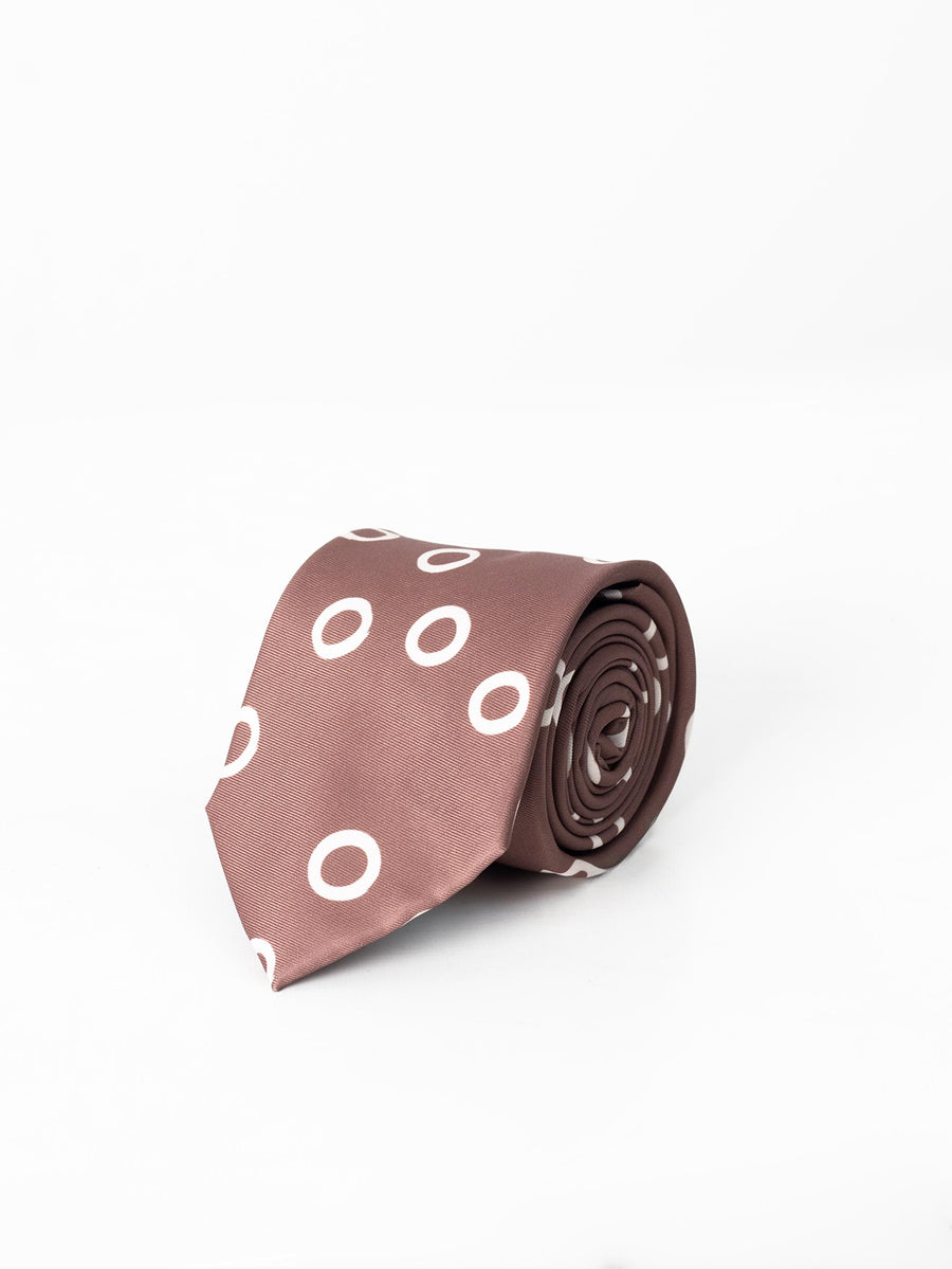 GARNET CIRCLE PRINT TIE