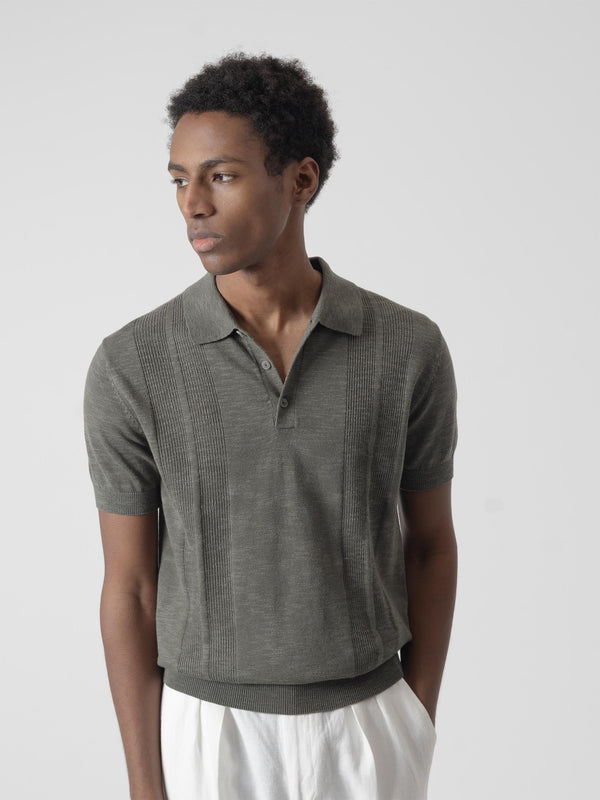 POLO PUNTO JACQUARD CAQUI
