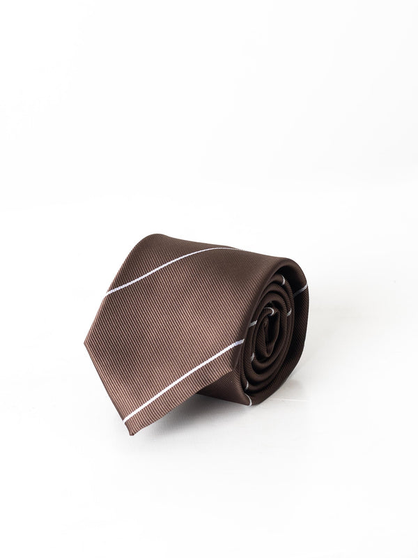 CHOCOLATE DIAGONAL LINE TIE