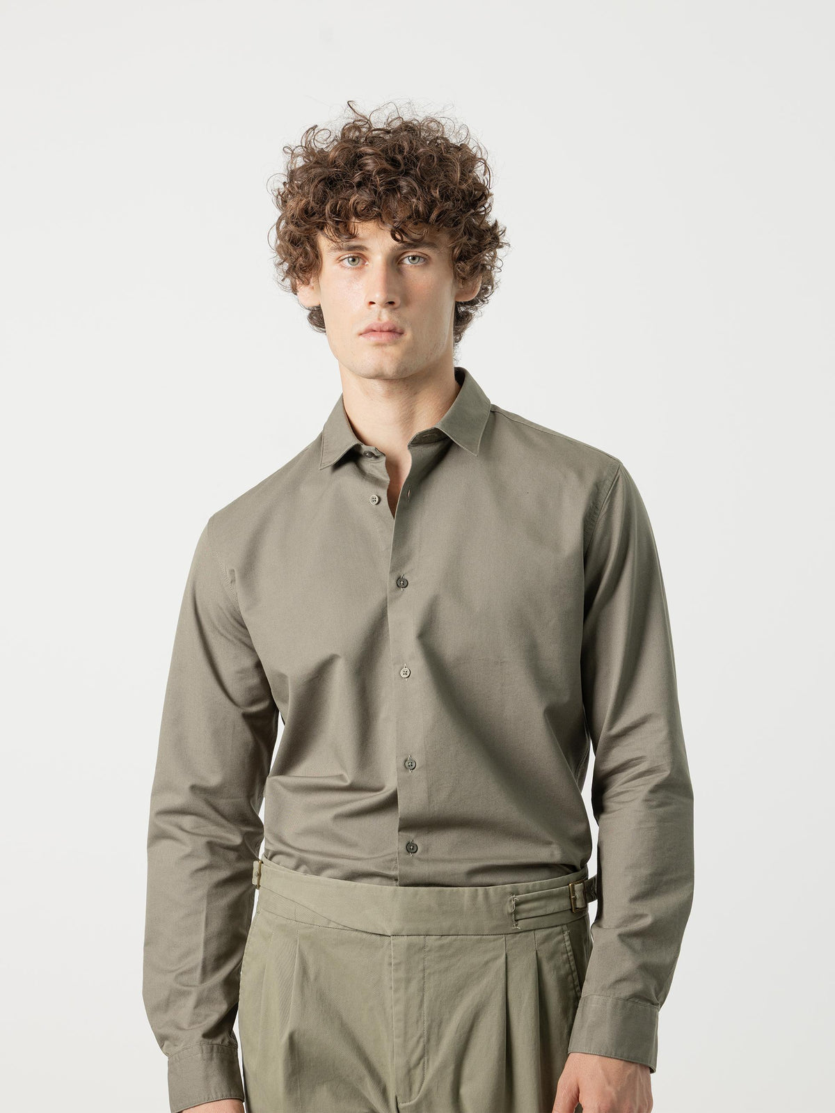 CAMISA TENCEL VERDE MILITAR