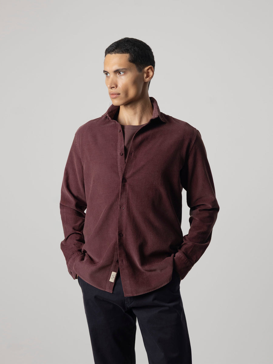 CAMISA MICROPANA BURDEOS