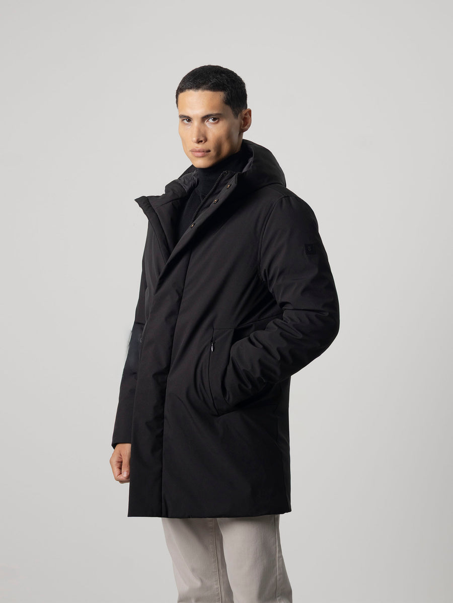 PARKA CON CAPUCHA NEGRA
