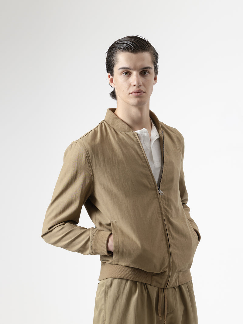 CAZADORA BOMBER LINO CAMEL