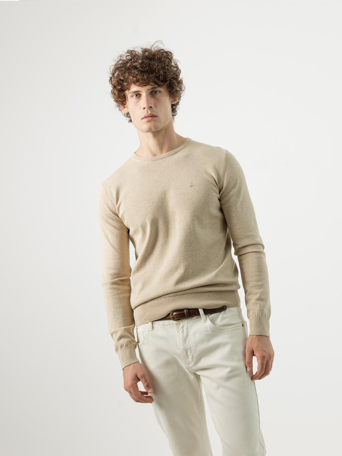 JERSEY CUELLO REDONDO BEIGE