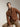 TERRACOTTA SHAWL COLLAR RIBBED CARDIGAN