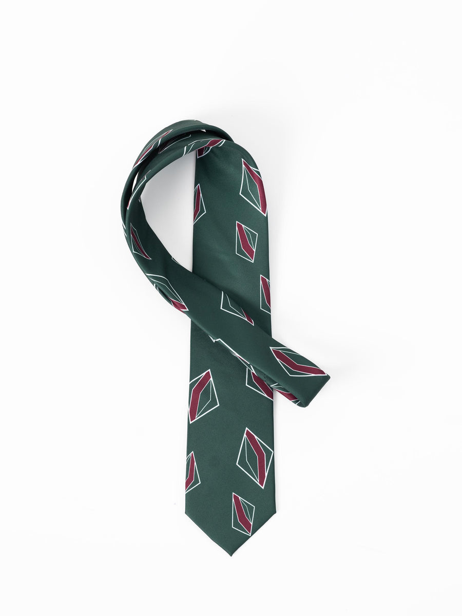 GREEN GEOMETRIC DIAMOND TIE