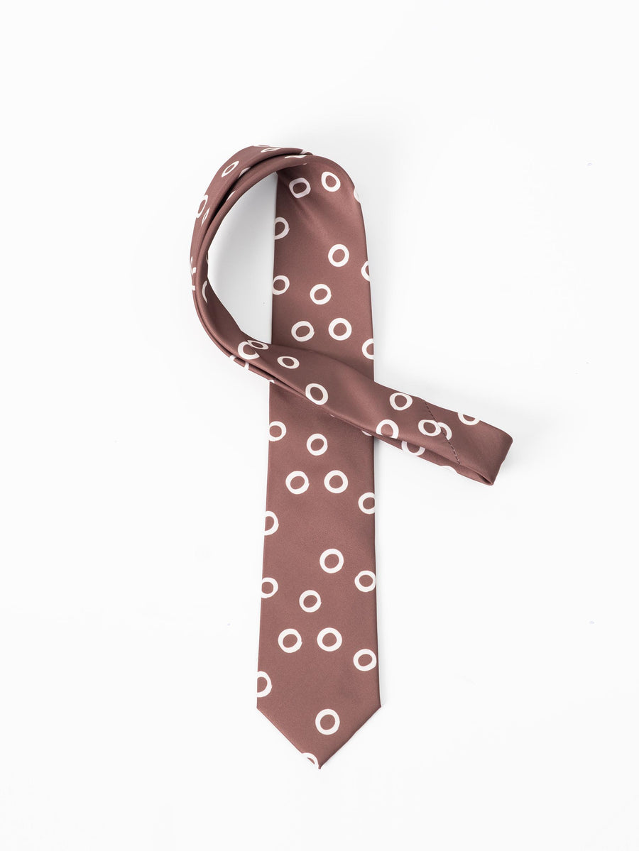 GARNET CIRCLE PRINT TIE