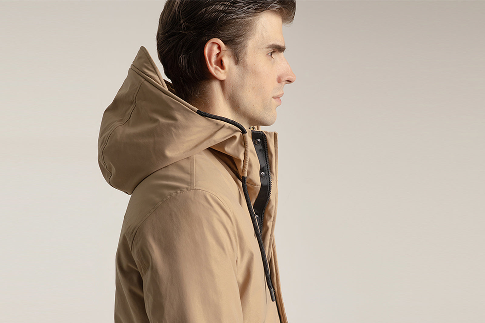 OCHRE HOODED TECHNICAL PARKA