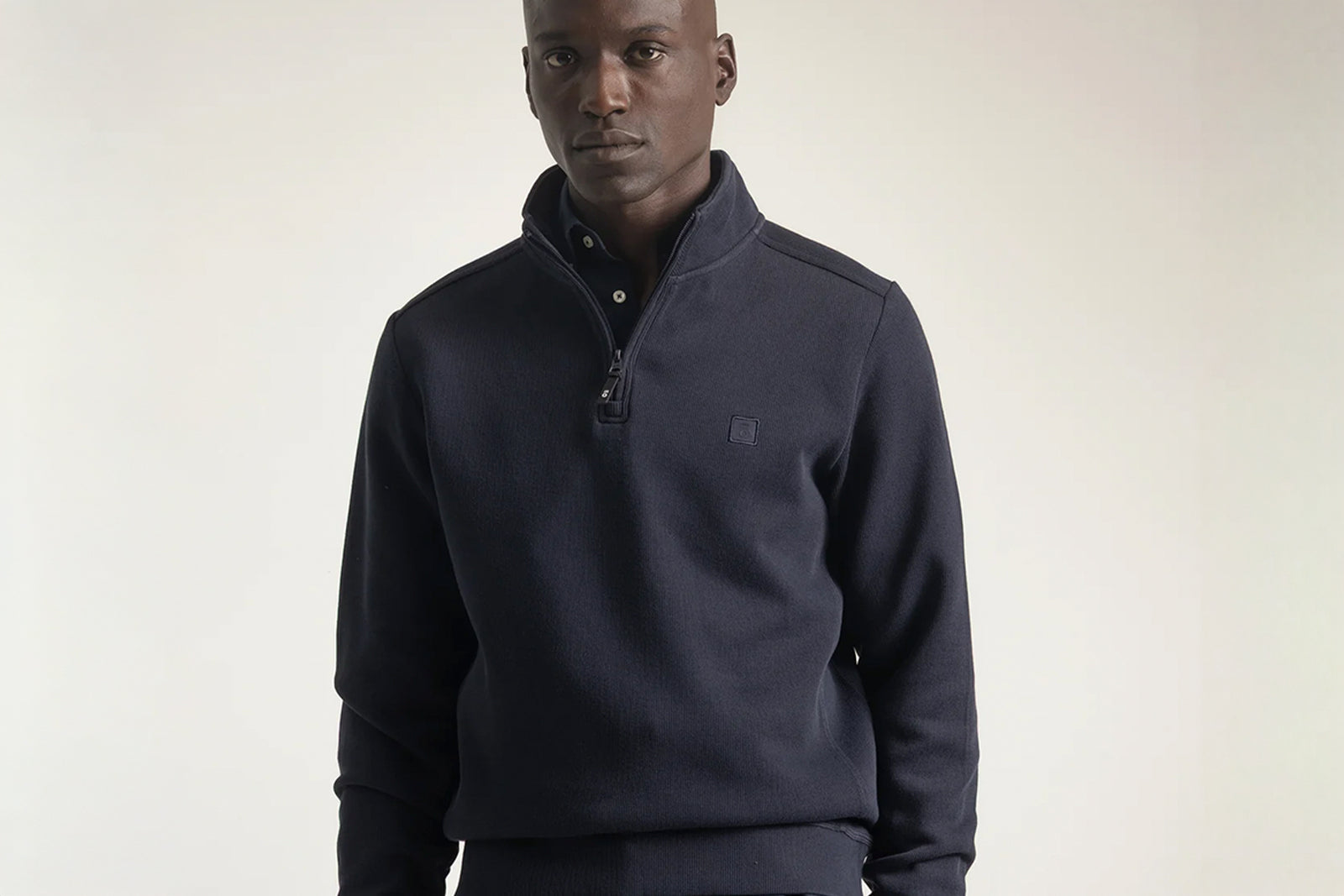 SUDADERA CUELLO CREMALLERA MARINO