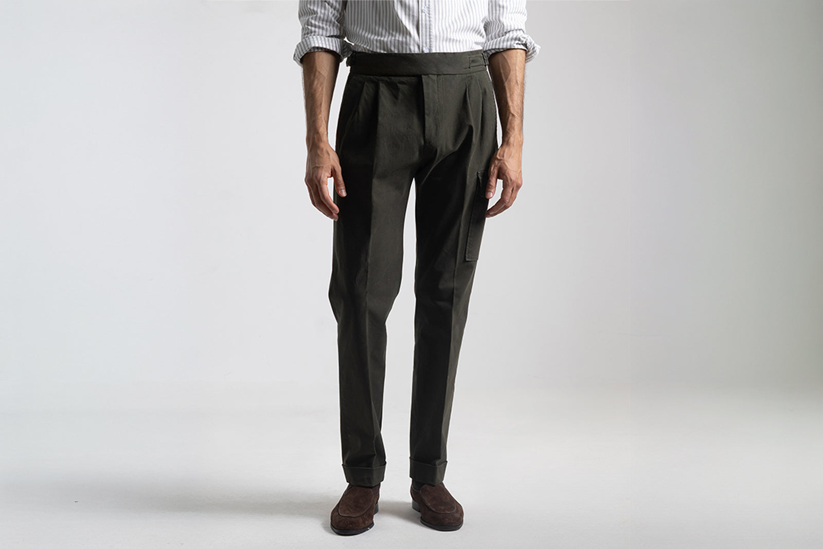 PANTALON GURKHA CARGO VERDE OSCURO