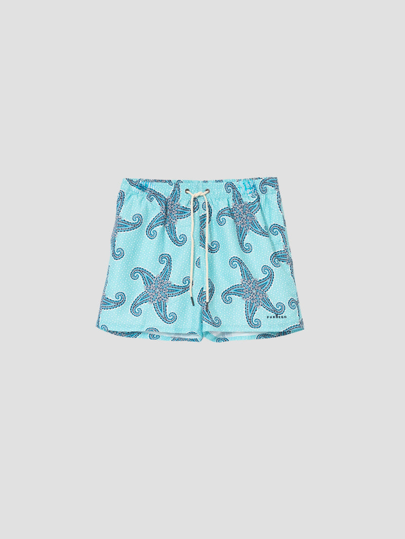BAÑADOR ESTAMPADO MARINO TURQUESA