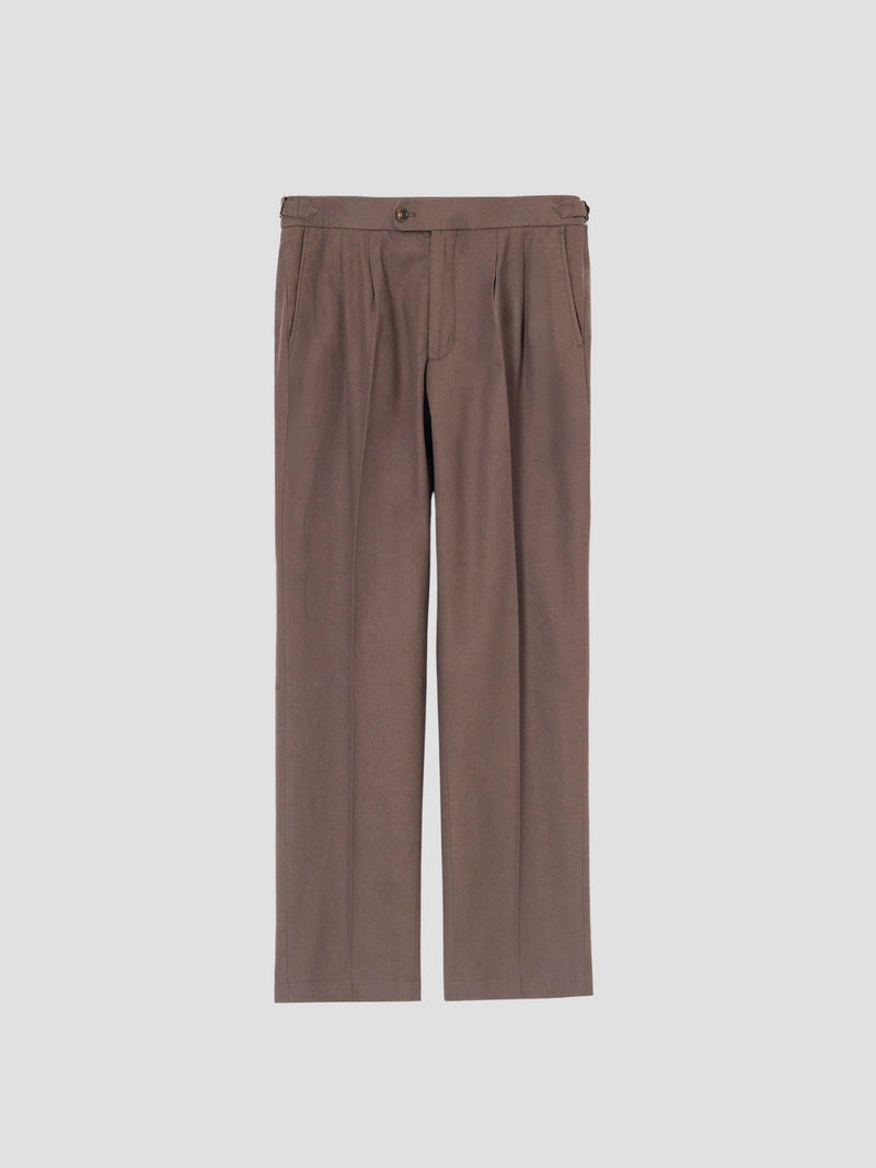 PANTALÓN SET LINO MARRÓN CHOCOLATE