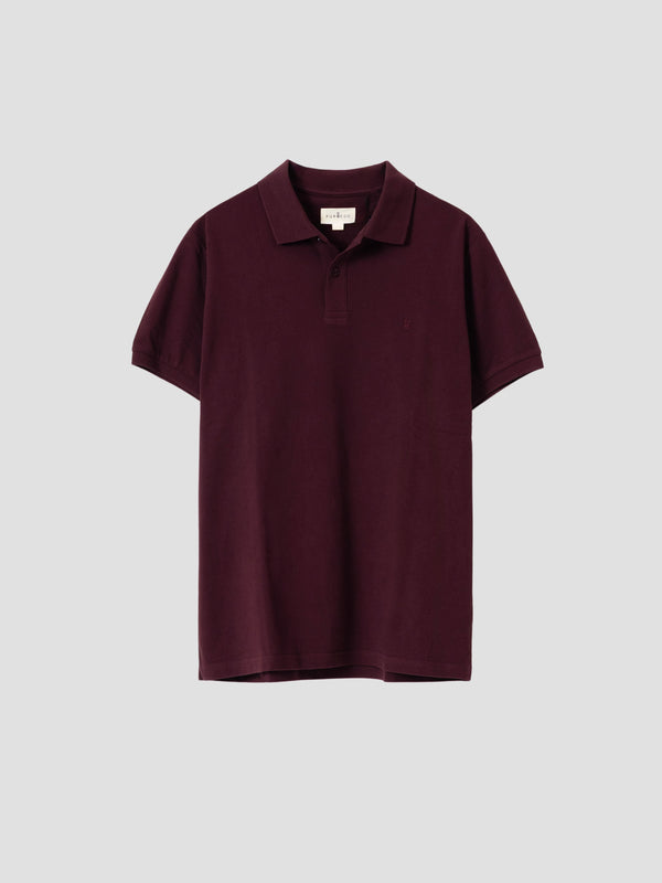 POLO BÁSICO PIQUÉ BERENJENA