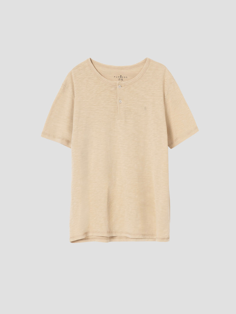 BEIGE CREW-NECK T-SHIRT