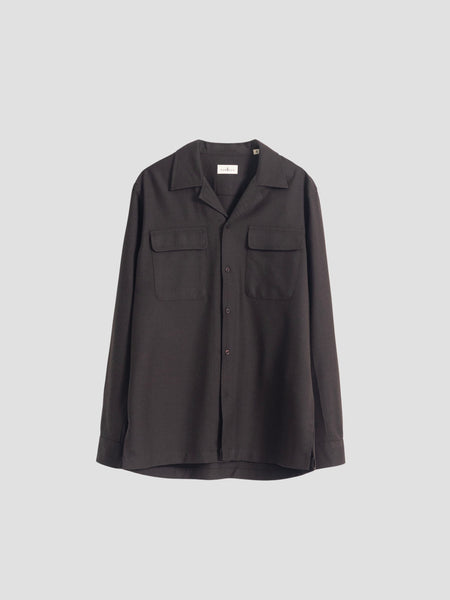 CAMISA SET LANA MARRÓN OSCURO