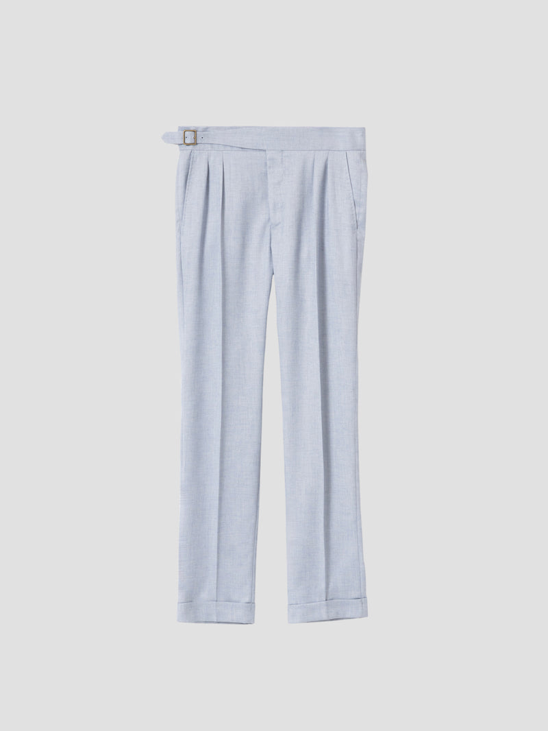 PANTALÓN GURKHA LINO CELESTE