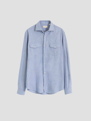 CAMISA BOLSILLOS AZUL CLARO