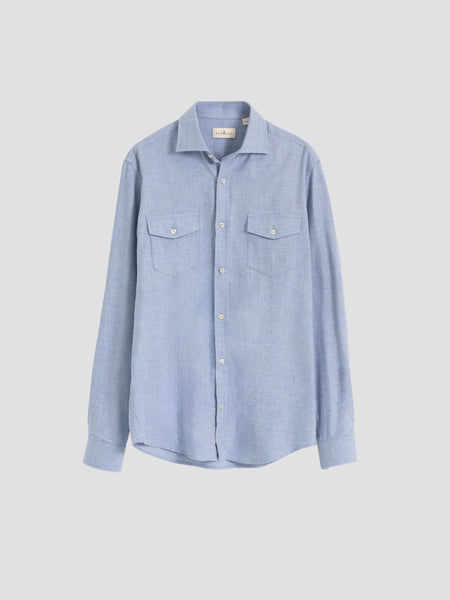CAMISA BOLSILLOS AZUL CLARO