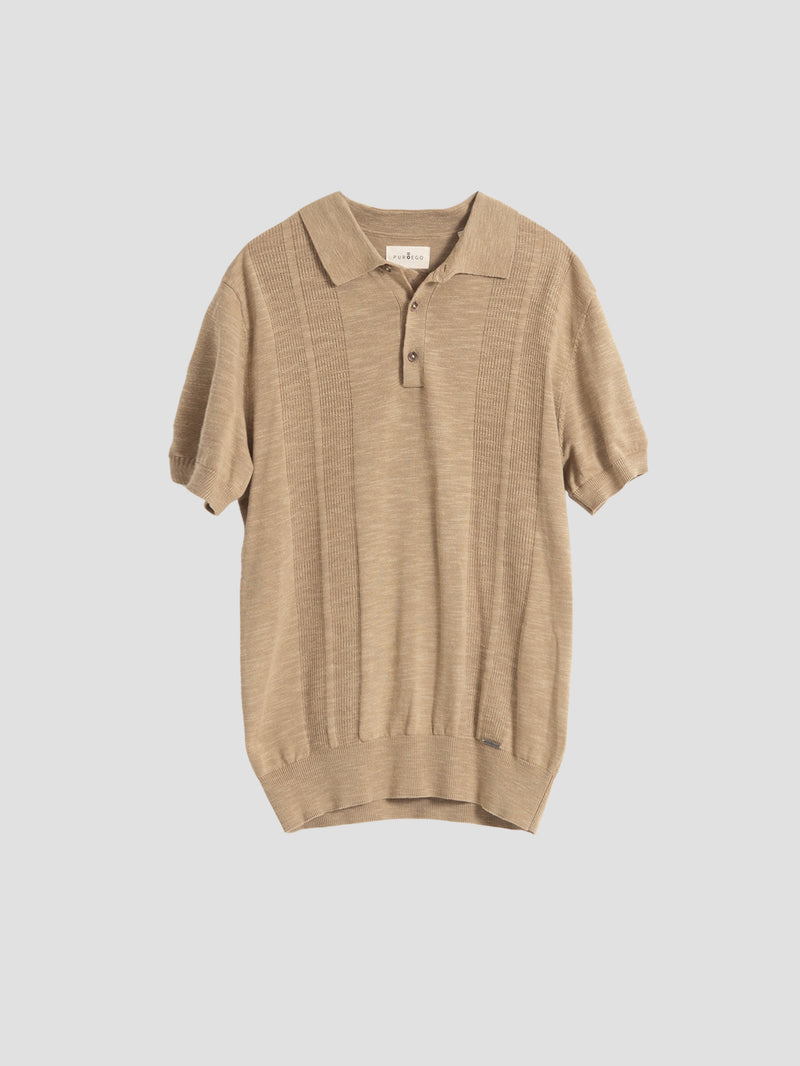 POLO PUNTO JACQUARD TOSTADO