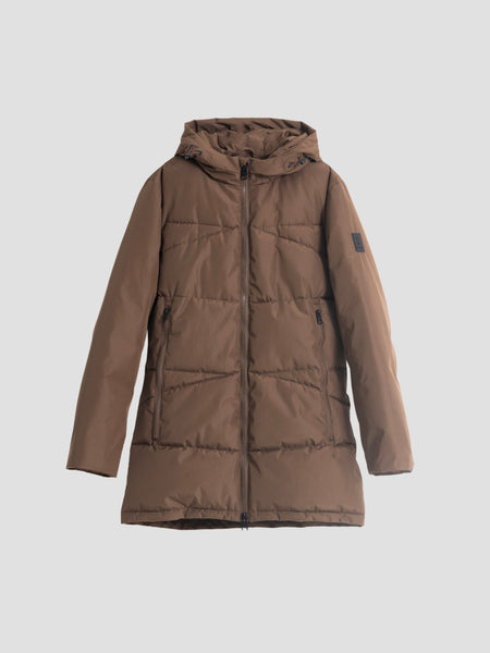 CHAQUETÓN ACOLCHADO CON CAPUCHA CACAO